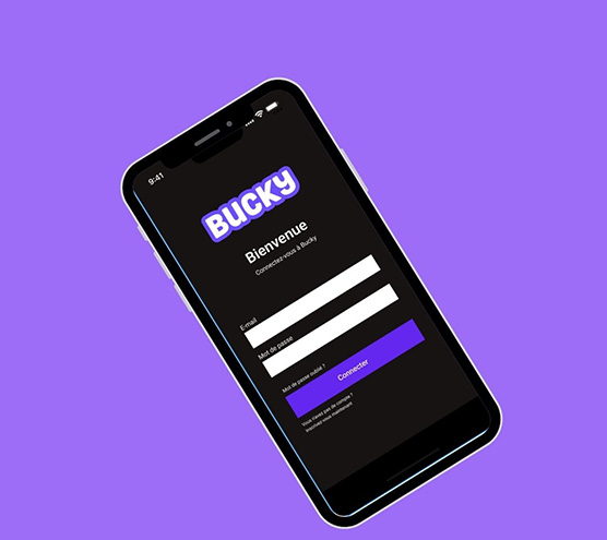 Page d'accueil Bucky app